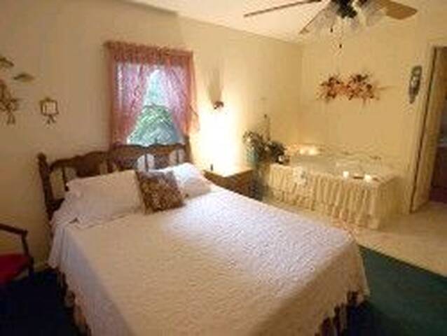 Queen bedroom in your Timber Rose chalet