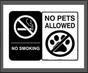 no pets allowed no smoking sign