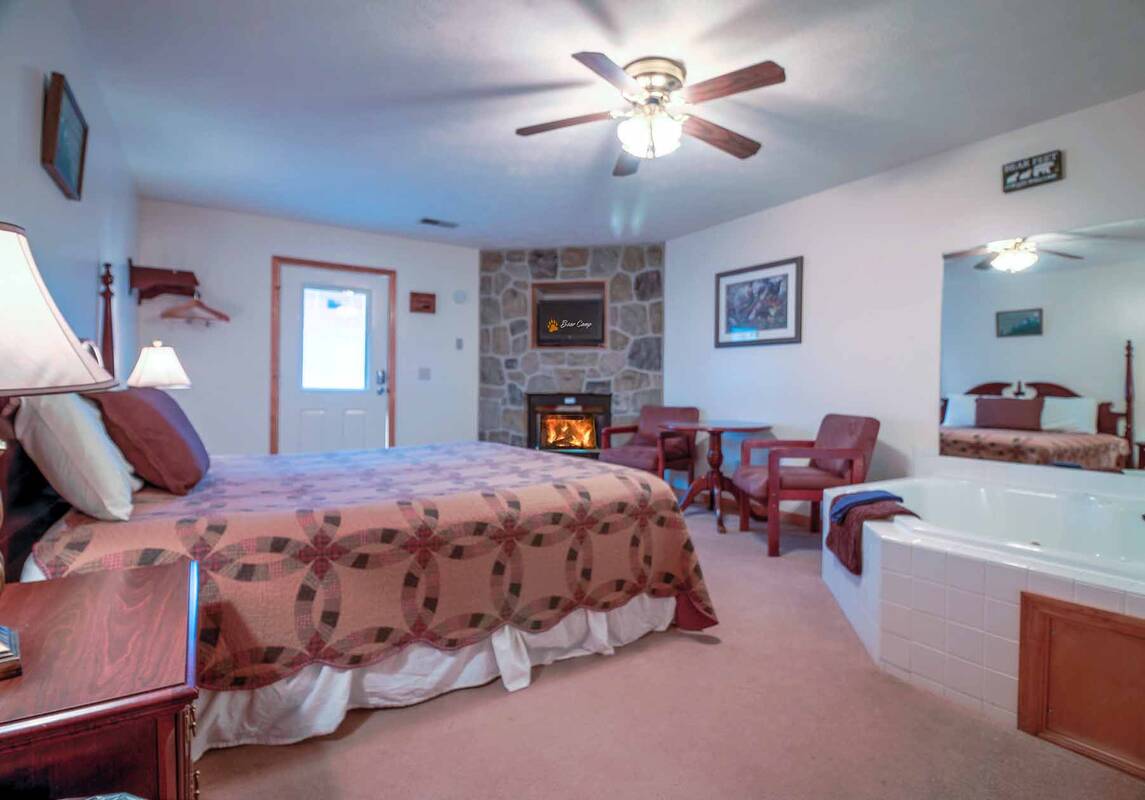Motel Room with Jacuzzi and Fireplace