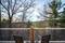upstairs deck, 2 rockers, wooded mountain view