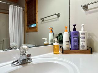 Full size shampoo, condition and body wash--and liquid hand soap