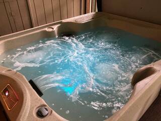 Hot tub with color changing LED light