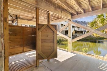 Access to the new outdoor shower