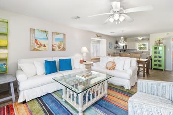 Large Comfortable Living Area with Gulf Front View!