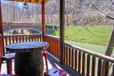 Creekside Lodge lower level covered deck