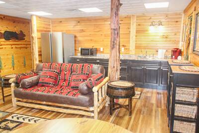 Creekside Lodge lower level multipurpose room with futon