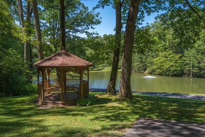 Caney Creek Mountain Area community gazebo and fully stocked catch and release fishing pond