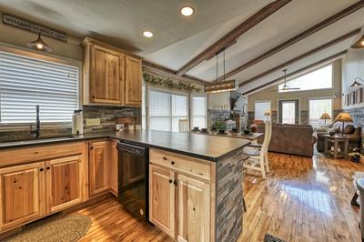 The Playful Bear Kitchen and living room