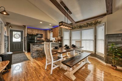 The Playful Bear dining area and kitchen