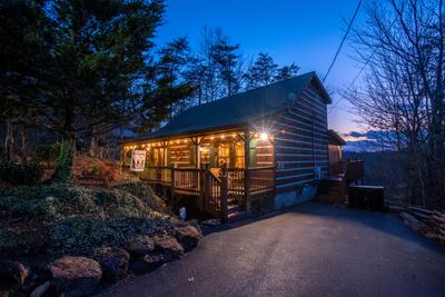 Mountain Magic parking area and covered entry deck