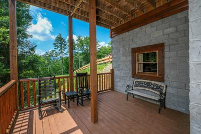 Katies Lodge lower level covered back deck