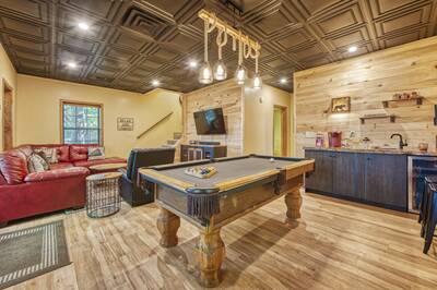 Forest Hollow lower level game room and sitting area