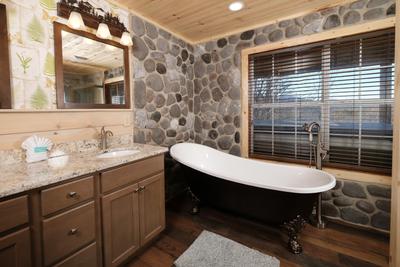 The Hidden End bathroom one with spa soaking tub