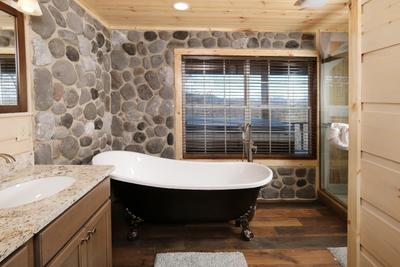 The Hidden End bathroom one with spa soaking tub