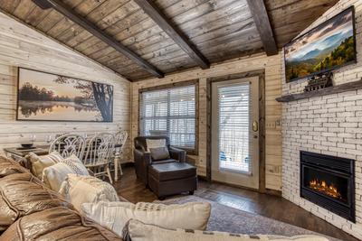 Water's View living room and dining area