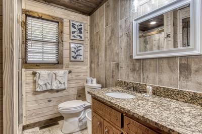 Water's View bathroom with granite countertops