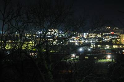 Inn the Vicinity - View of Pigeon Forge at night from the covered back deck