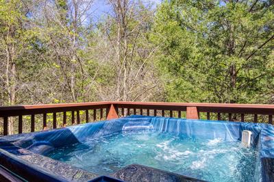 Baby Bear Cabin - Back deck with hot tub