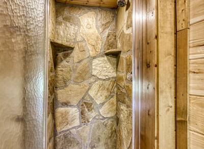 Cedar Lodge - Upper level bathroom two with walk-in shower