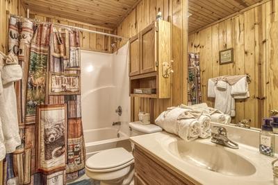 Deer to Dream - Main level bathroom with tub/shower combo