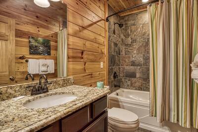 Angels View - Lower level bathroom with tub/shower combo