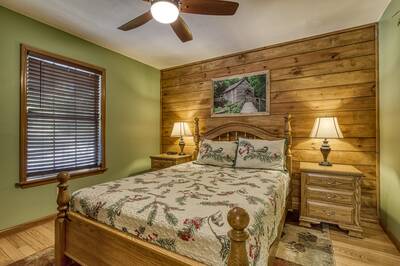 Grandpas Getaway - Main level bedroom 1 with queen size bed