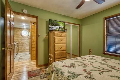 Grandpas Getaway - Main level bedroom 1 with queen size bed