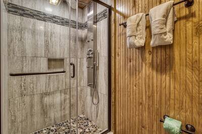Mountain Side - Lower level bathroom 3 with spa shower
