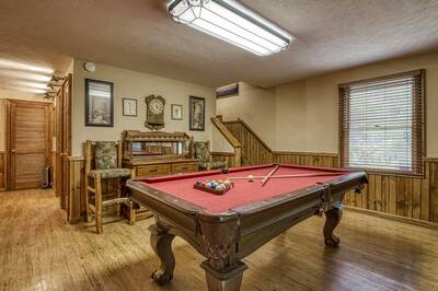 Mountain Side - Lower level game room with pool table