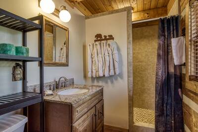 Secluded Summit bathroom with walk in shower