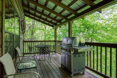 Beary Beary Special - Main level covered back deck with gas grill