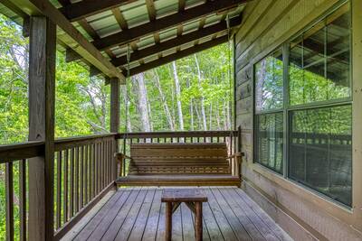 Beary Beary Special - Main level covered back deck with swing