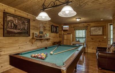 Beary Beary Special lower level game room with pool table