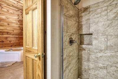 Black Bear Lodge - Upper level bathroom 2 with walk in shower