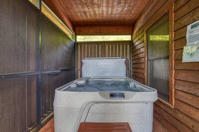 Black Bear Lodge - Screened in back deck with hot tub
