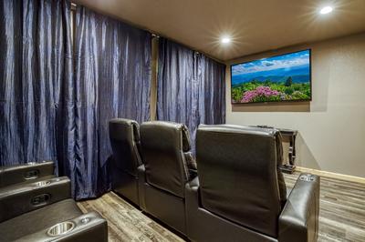 Wild Heart Lodge - Lower level theater with 75-inch TV