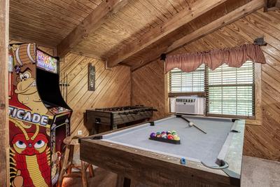 Cozy Bear Escape upper level loft area game room