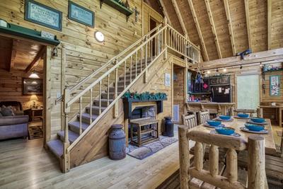 Papa's Pad dining area with vaulted ceilings