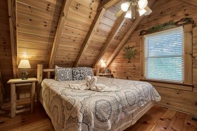 A Smoky Getaway - Upper level bedroom 2 with king size bed