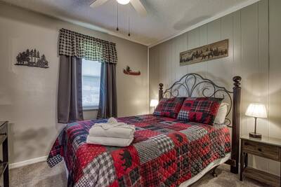 Rustic Acres bedroom with queen size bed