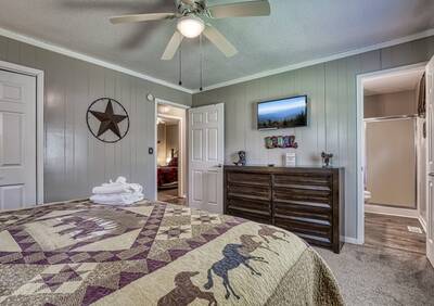 Rustic Acres bedroom with king size bed