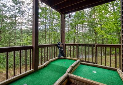 A Beary Good Time lower level deck with mini golf course