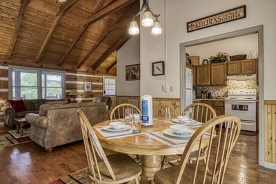 Pleasant View dining room, living room, and kitchen