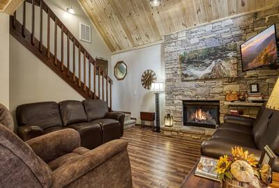 Smoky Mountain Dream living room with gas fireplace