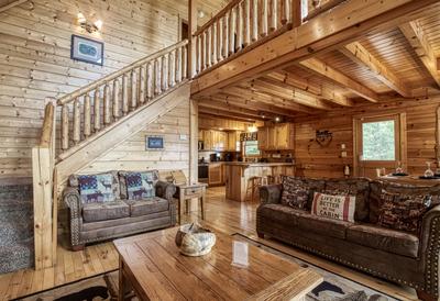 Rainbows End living room and kitchen