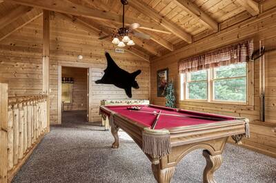 Rainbows End upper level game room with pool table
