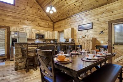 The Bear Cubs dining area and kitchen