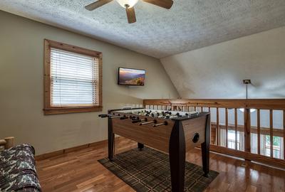 Owl's Nest loft area with foosball table