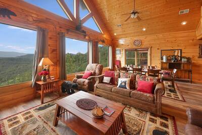 Bear's View - Living room with mountain views