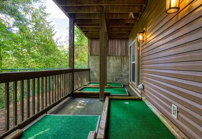 Striking Waters lower level deck with putt putt course